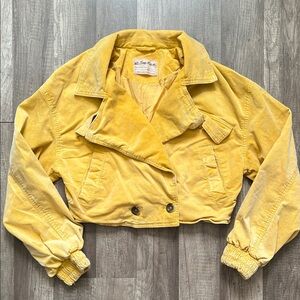 Free people Yellow corduroy Cropped Jacket